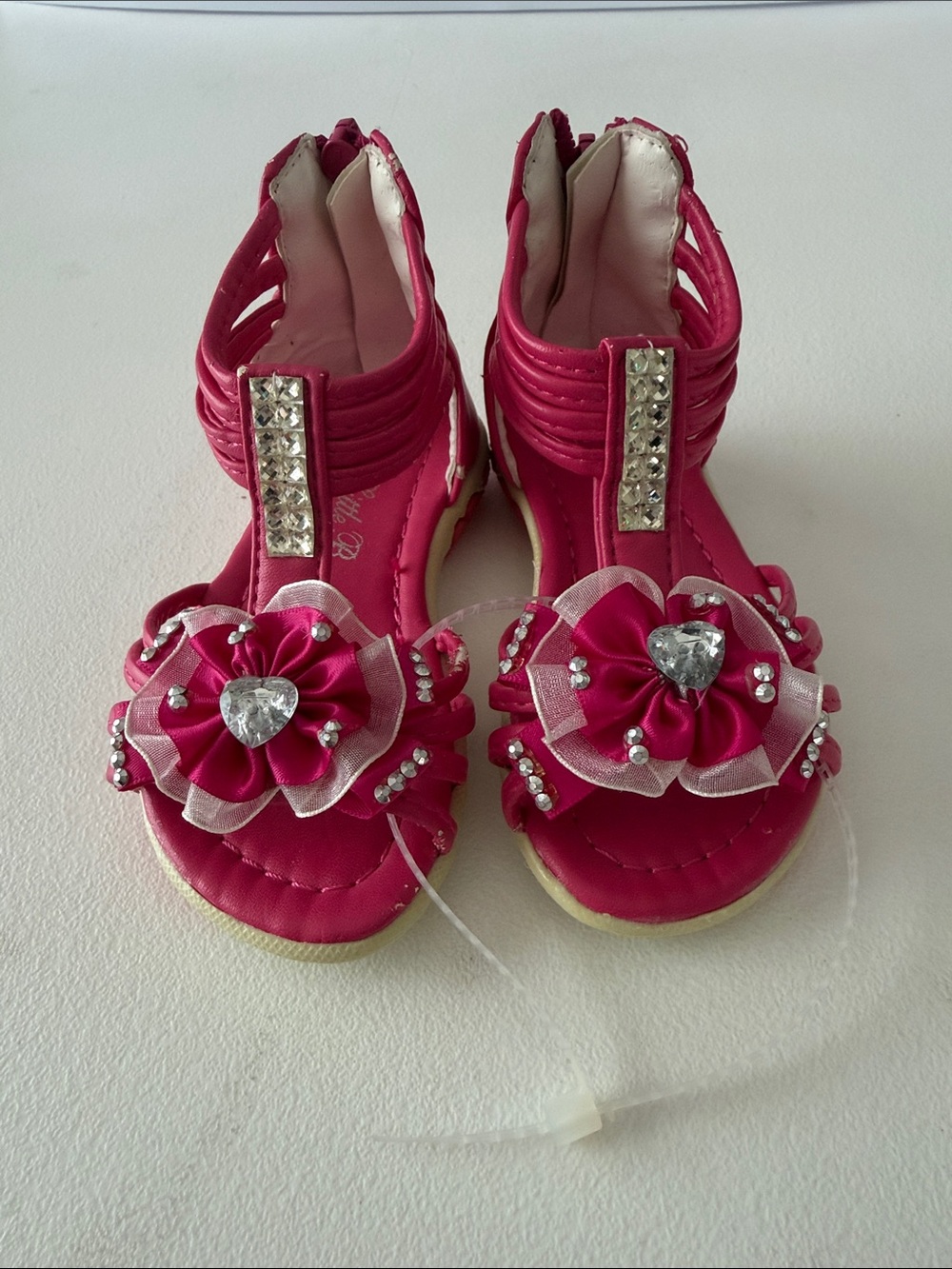 Little Berry- Girls' Pink Jeweled Flower Sandals